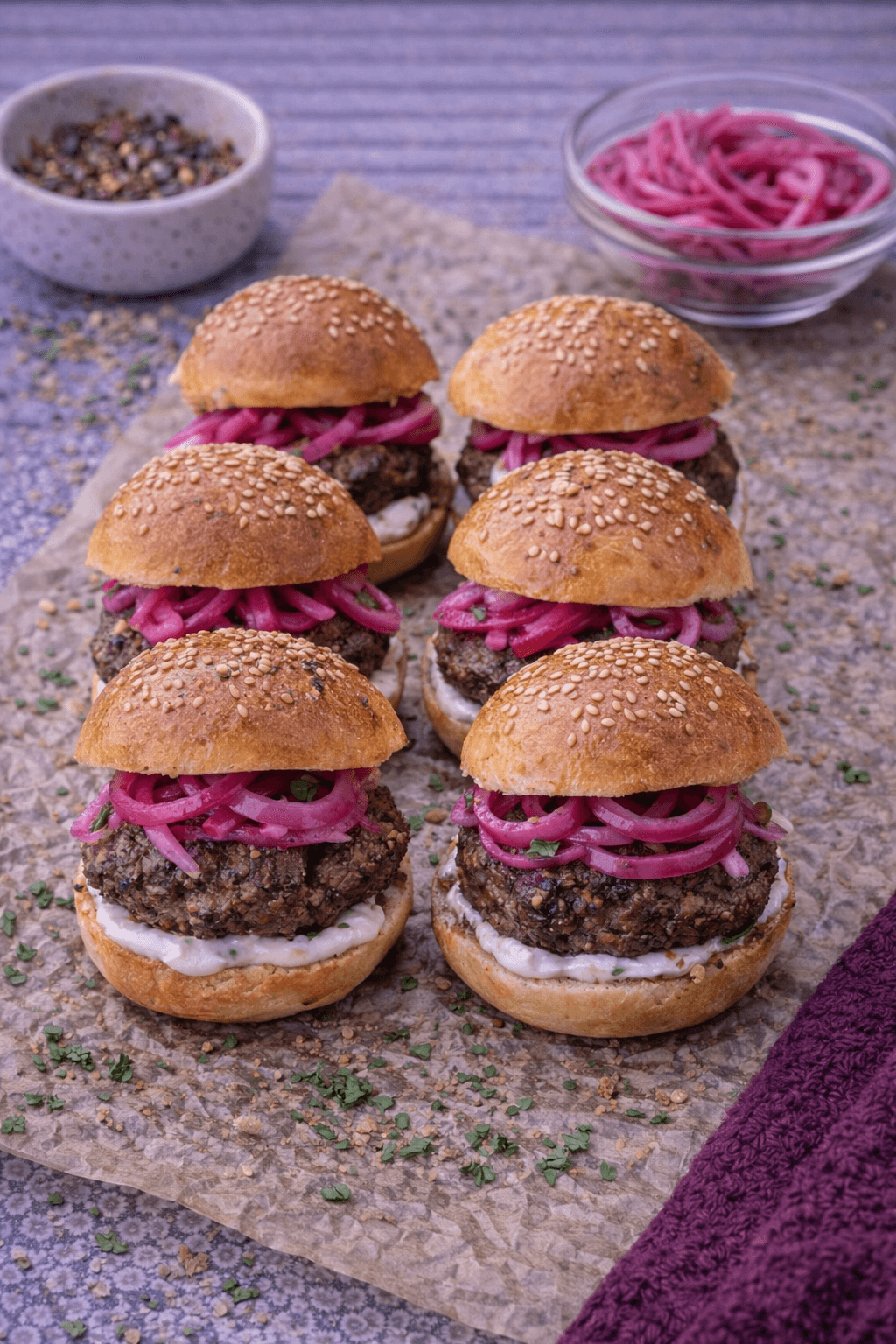 7 Spice Beef Sliders with Pickled Onions