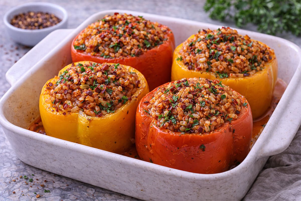 Aleppo Pepper Stuffed Bell Peppers