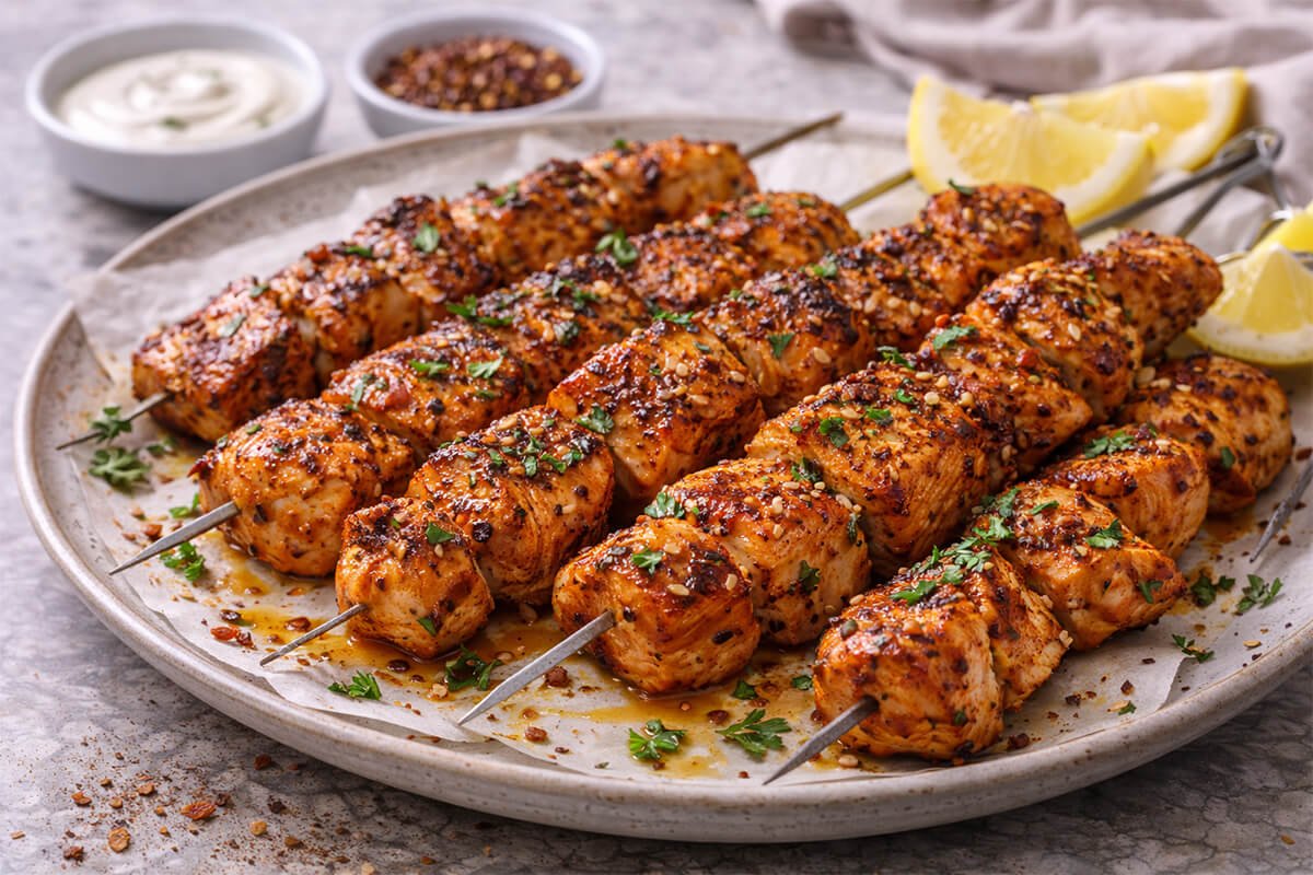 Aleppo Pepper Chicken Skewers