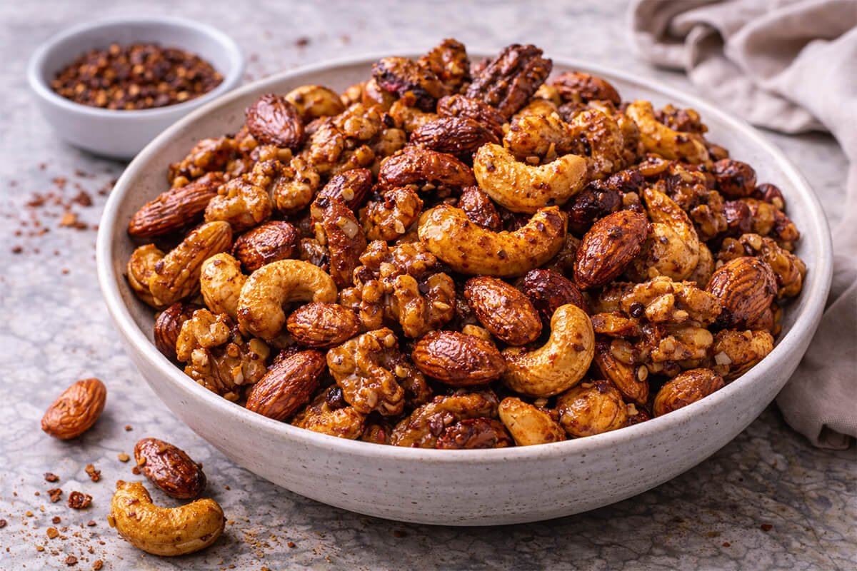 Aleppo Pepper Spiced Nuts
