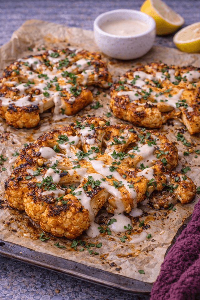 Harissa Roasted Cauliflower Steak