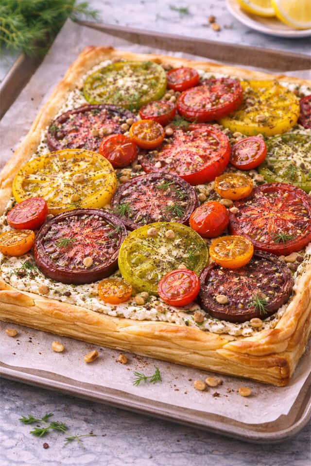 Heirloom Tomato Filo Tart