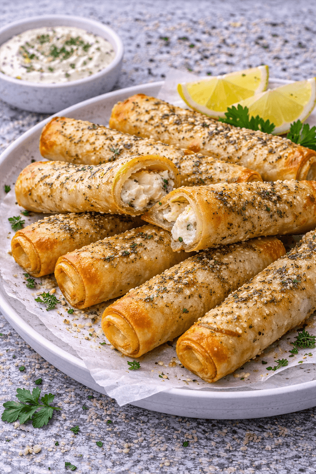 Jordanian Thyme Cheese-Stuffed Phyllo Cigars
