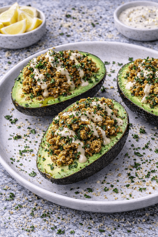 Jordanian Thyme Falafel-Stuffed Avocados