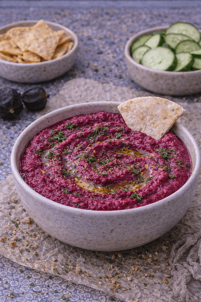 Loomi-Infused Beet & Feta Dip