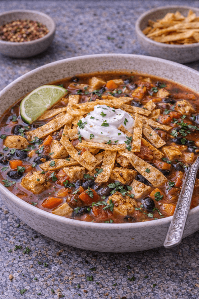 Shawarma Chicken Tortilla Soup