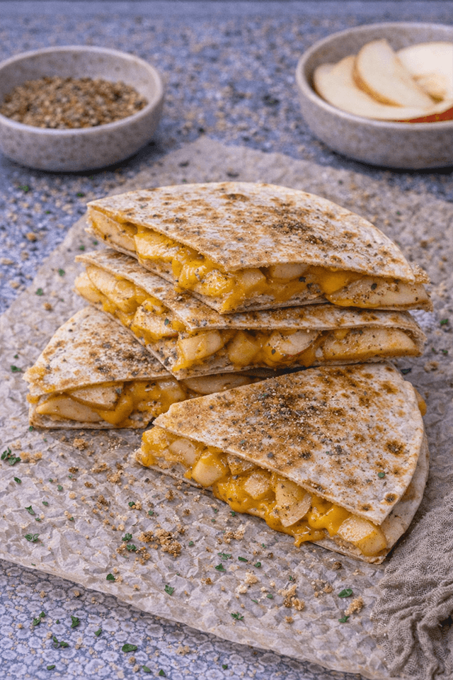 Shawarma-Spiced Apple & Cheese Quesadilla
