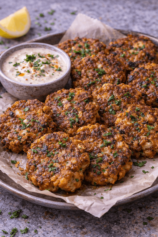 Shawarma-Spiced Cauliflower Fritters