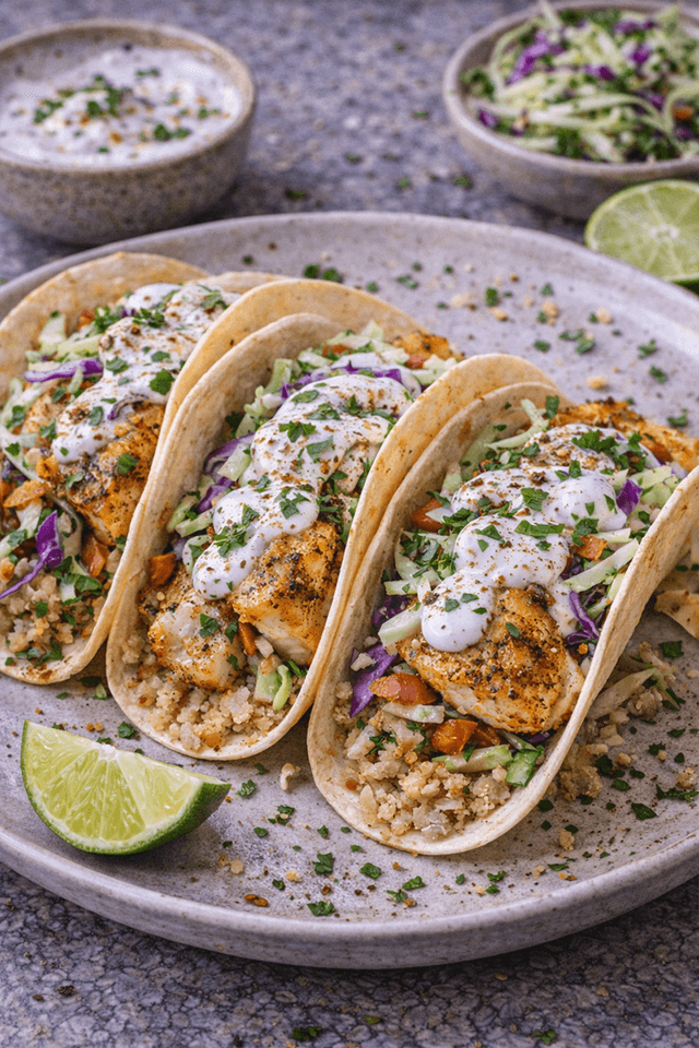 Shawarma-Spiced Fish Tacos