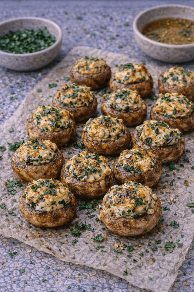 Shawarma-Spiced Stuffed Mushrooms