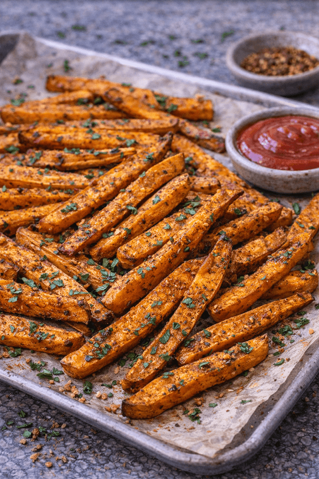 Shawarma-Spiced Sweet Potato Fries