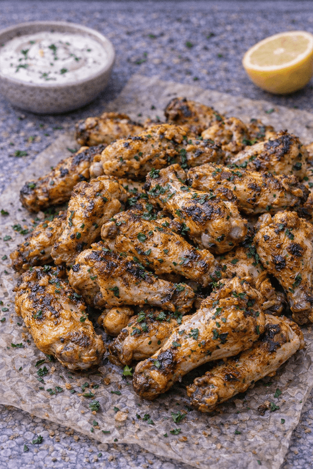 Shawarma-Spiced Yogurt-Marinated Chicken Wings