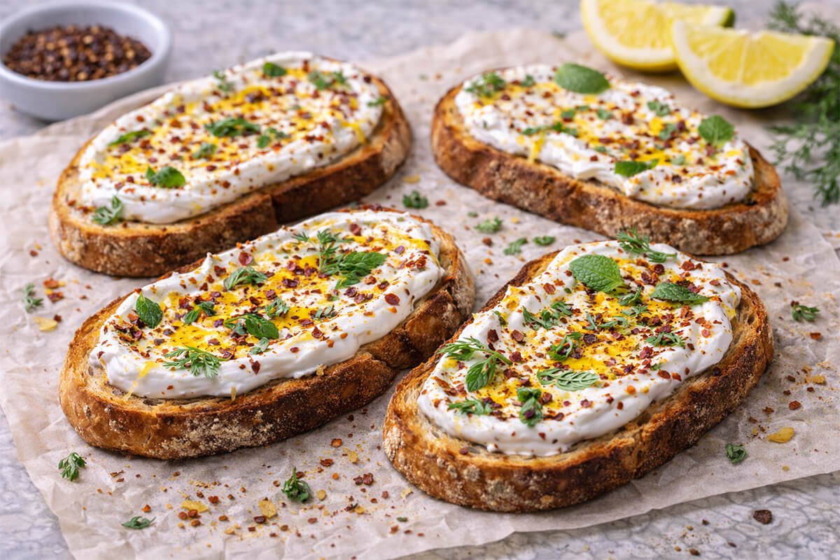 Aleppo Pepper Labneh Toast