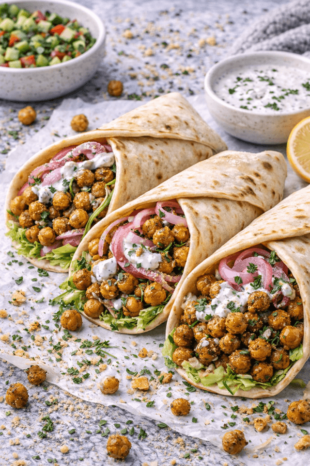 Biryani-Spiced Chickpea Wraps