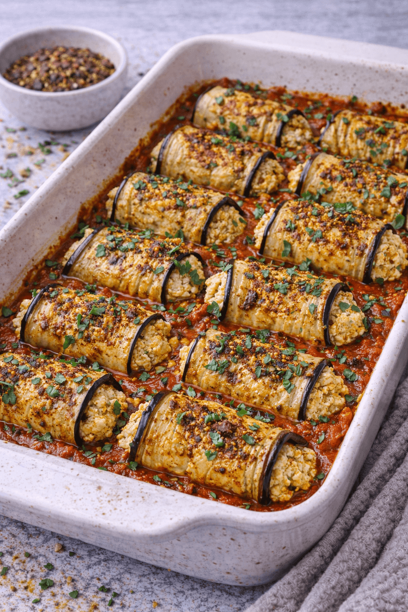 Biryani-Spiced Eggplant Rollatini