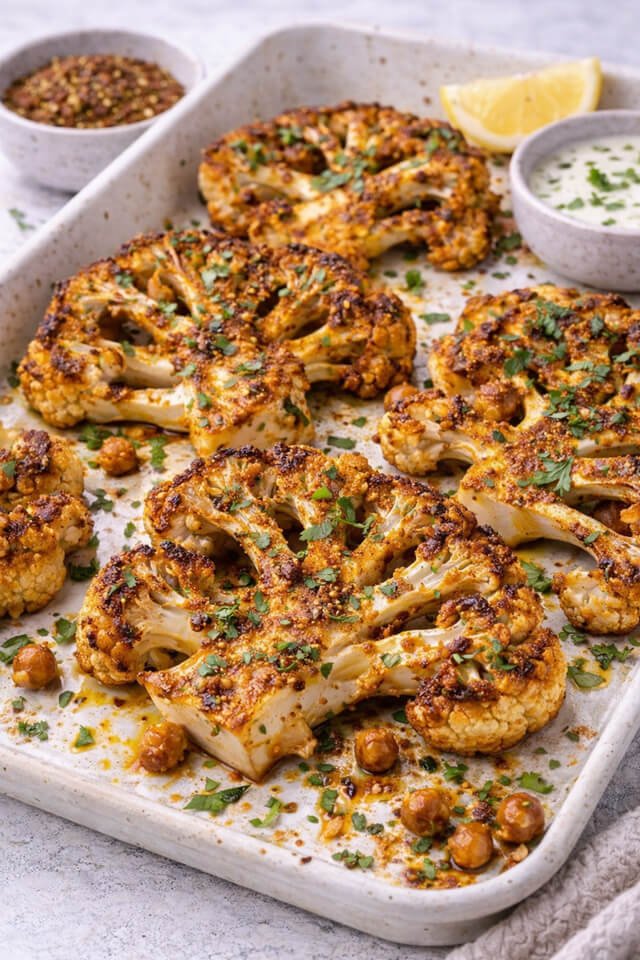 Biryani-Spiced Roasted Cauliflower Steaks