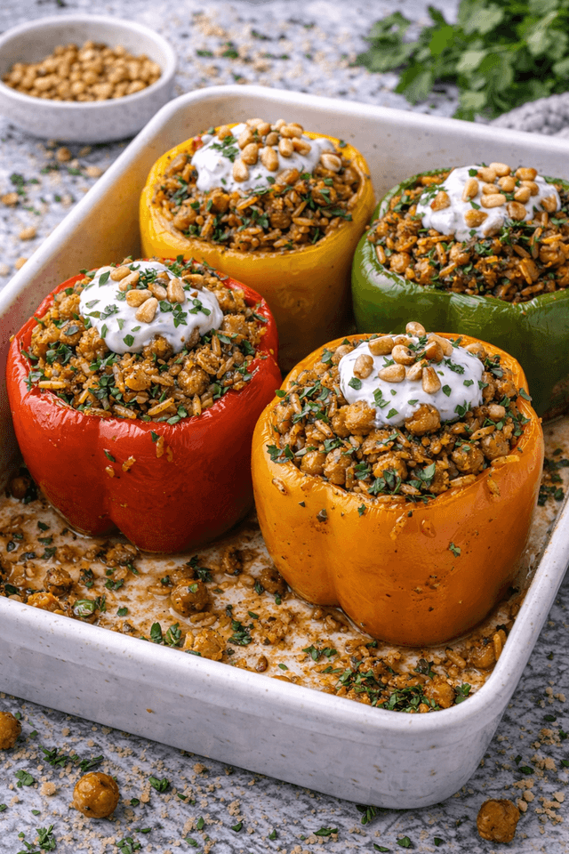 Biryani-Spiced Stuffed Bell Peppers