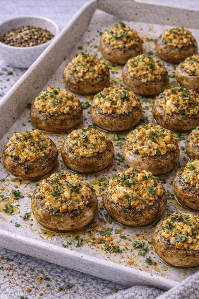 Biryani-Spiced Stuffed Mushrooms