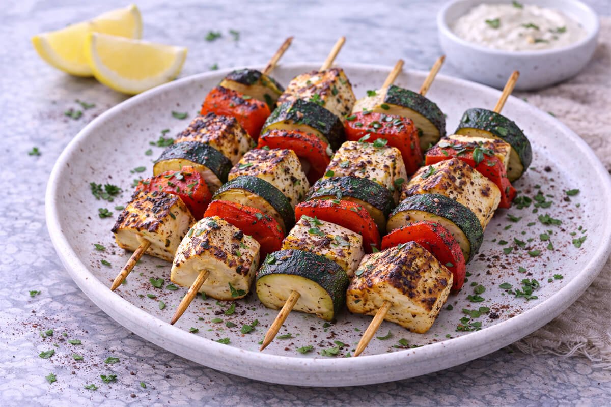 Sumac Grilled Halloumi Skewers