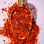 Aleppo pepper flakes texture close up – mild Middle Eastern chili