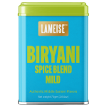 Biryani spice mild blend tin front view 75g – LAMEISE