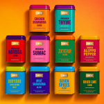 LAMEISE complete Middle Eastern spice collection bundle with 10 colorful spice tins including zaatar, sumac, shawarma blends, harissa, biryani and dried lime
